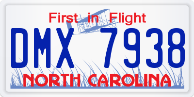 NC license plate DMX7938