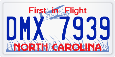 NC license plate DMX7939