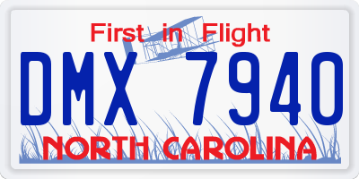 NC license plate DMX7940