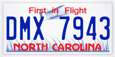 NC license plate DMX7943