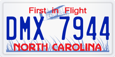 NC license plate DMX7944