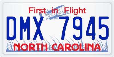 NC license plate DMX7945