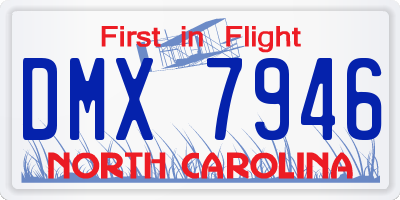 NC license plate DMX7946