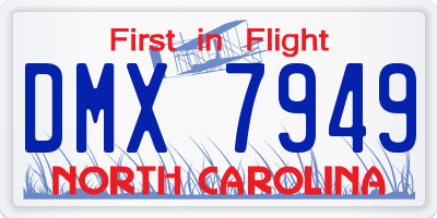 NC license plate DMX7949