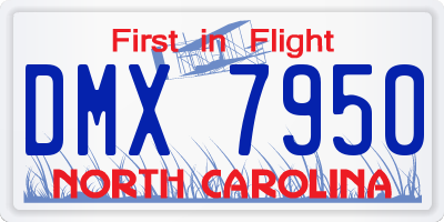 NC license plate DMX7950