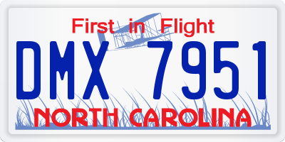 NC license plate DMX7951