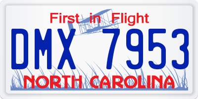 NC license plate DMX7953