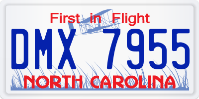 NC license plate DMX7955