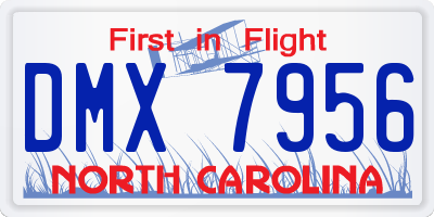 NC license plate DMX7956