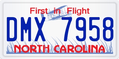 NC license plate DMX7958