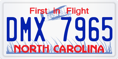 NC license plate DMX7965