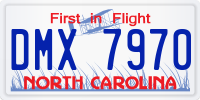 NC license plate DMX7970