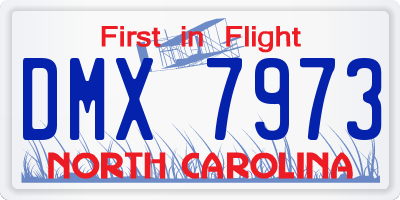 NC license plate DMX7973