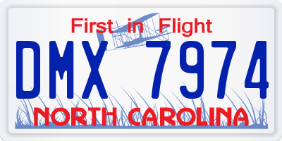 NC license plate DMX7974