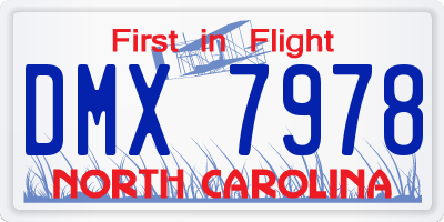 NC license plate DMX7978