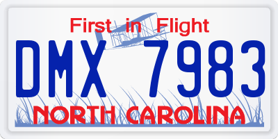 NC license plate DMX7983