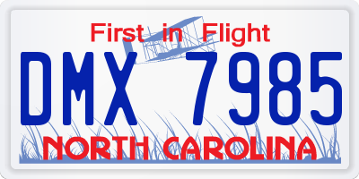 NC license plate DMX7985