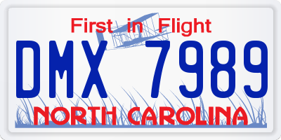 NC license plate DMX7989