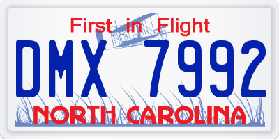 NC license plate DMX7992