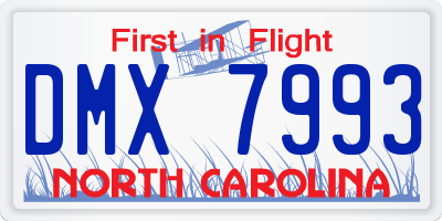 NC license plate DMX7993