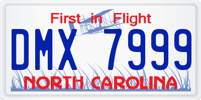 NC license plate DMX7999