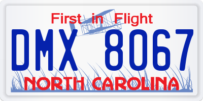 NC license plate DMX8067