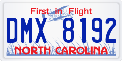 NC license plate DMX8192