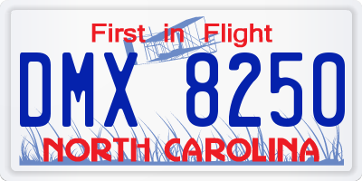 NC license plate DMX8250