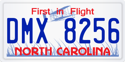 NC license plate DMX8256