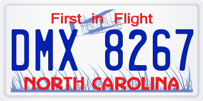 NC license plate DMX8267