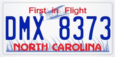 NC license plate DMX8373