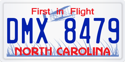 NC license plate DMX8479