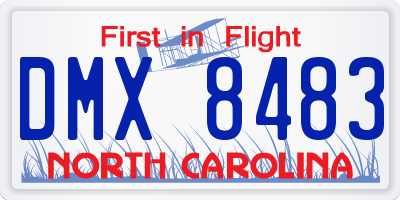 NC license plate DMX8483