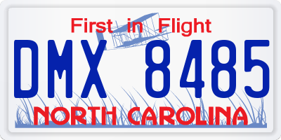 NC license plate DMX8485
