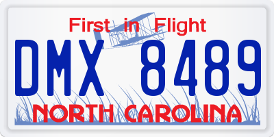 NC license plate DMX8489