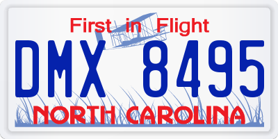 NC license plate DMX8495