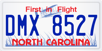 NC license plate DMX8527