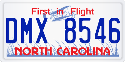 NC license plate DMX8546