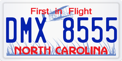 NC license plate DMX8555