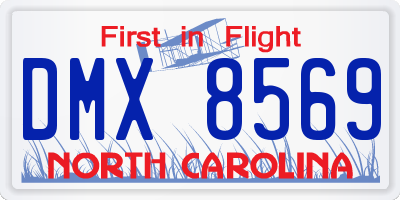 NC license plate DMX8569