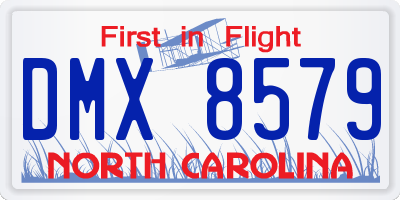 NC license plate DMX8579