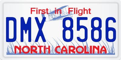 NC license plate DMX8586