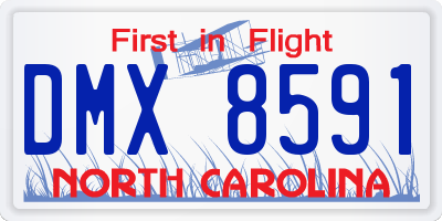 NC license plate DMX8591