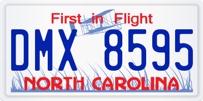 NC license plate DMX8595