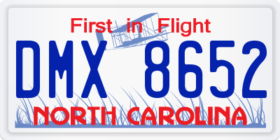 NC license plate DMX8652