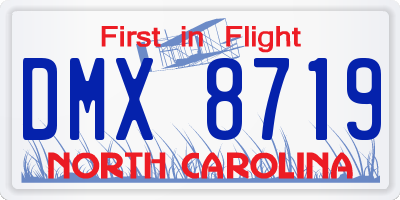 NC license plate DMX8719