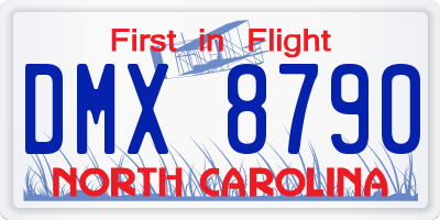 NC license plate DMX8790