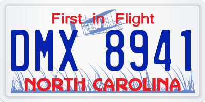 NC license plate DMX8941