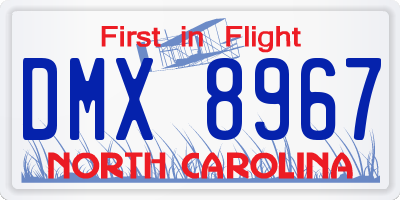 NC license plate DMX8967