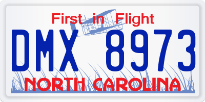 NC license plate DMX8973